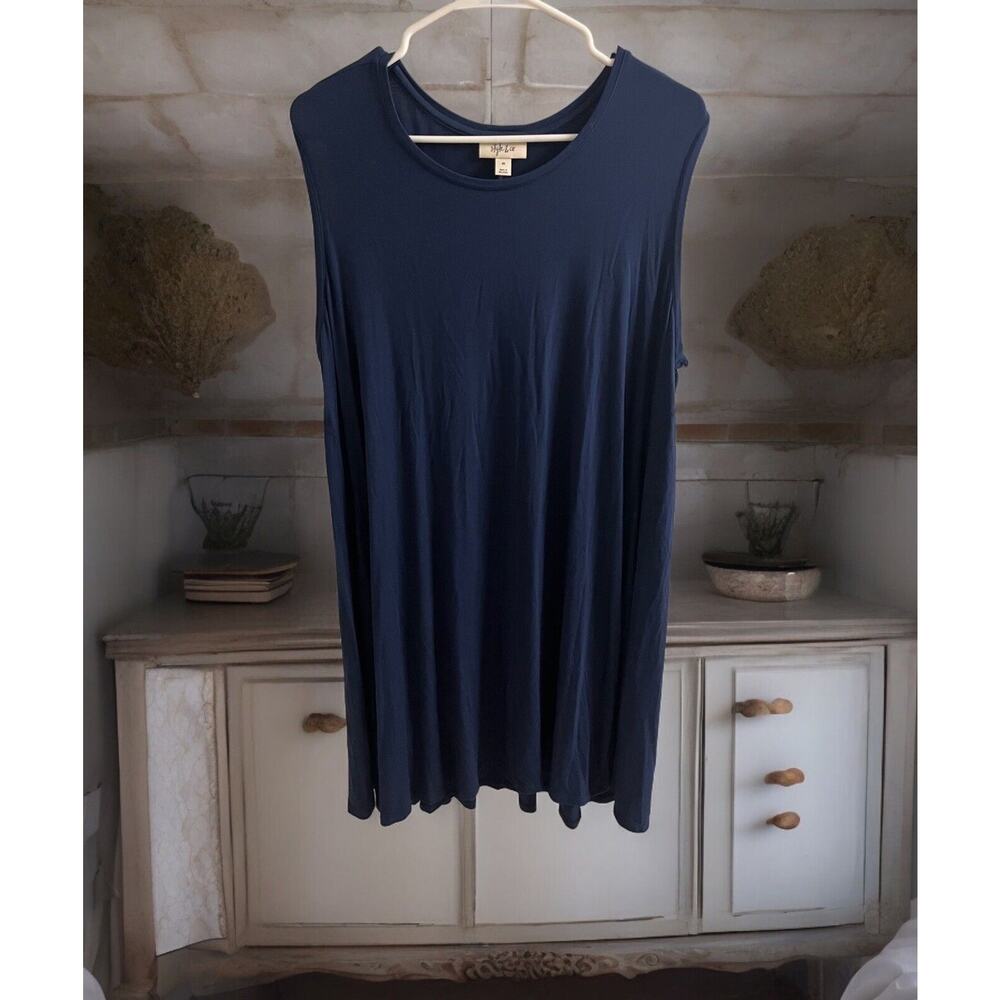 NWT Style & Co Woman Size  2X‎ Blue 92% Rayon & 8% Spandex Tank Dress Sleeveless